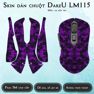 Skin dán chuột Dareu LM115 mẫu da rắn tím