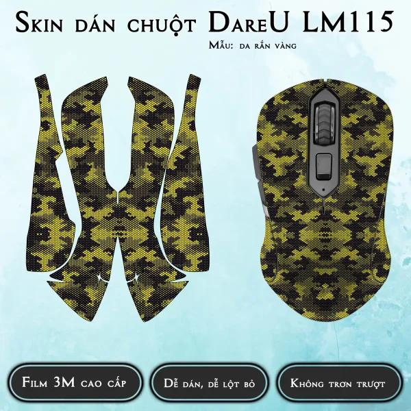 Skin dán chuột Dareu LM115 mẫu da rắn vàng