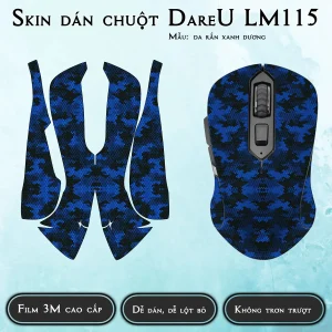 Skin dán chuột Dareu LM115 mẫu da rắn xanh dương