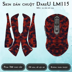 Skin dán chuột Dareu LM115 mẫu da rắn đỏ cam