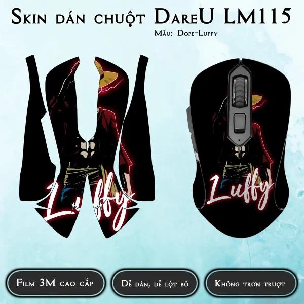 Skin dán chuột Dareu LM115 mẫu Dope-Luffy