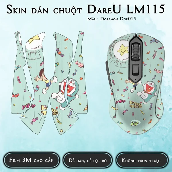Skin dán chuột Dareu LM115 mẫu Doremon Dor015