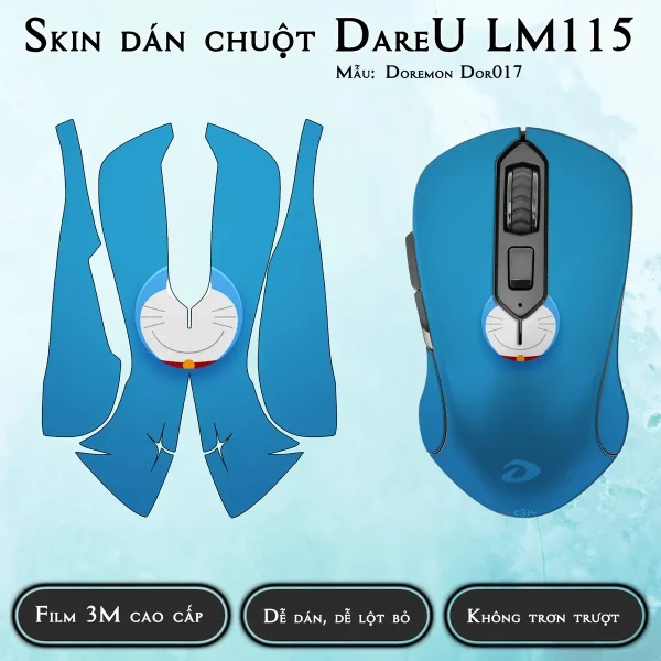 Skin dán chuột Dareu LM115 mẫu Doremon Dor017