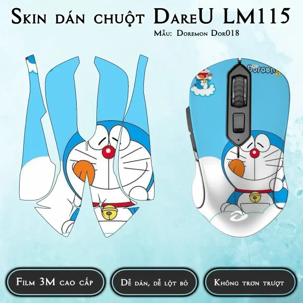 Skin dán chuột Dareu LM115 mẫu Doremon Dor018