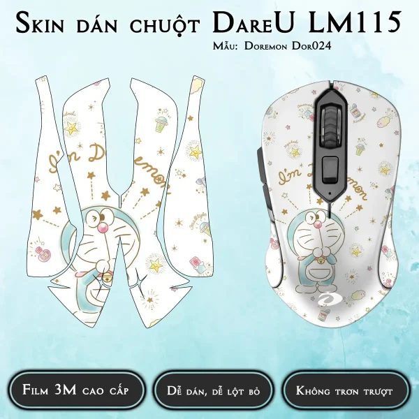 Skin dán chuột Dareu LM115 mẫu Doremon Dor024