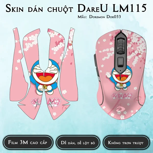 Skin dán chuột Dareu LM115 mẫu Doremon Dor033