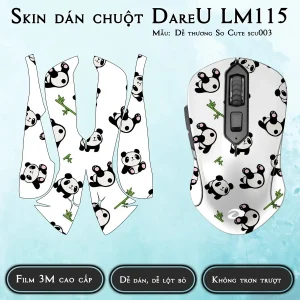 Skin dán chuột Dareu LM115 mẫu Dễ thương So Cute scu003