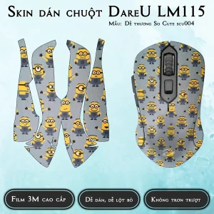 Skin dán chuột Dareu LM115 mẫu Dễ thương So Cute scu004