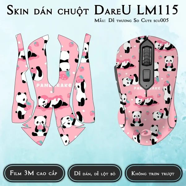 Skin dán chuột Dareu LM115 mẫu Dễ thương So Cute scu005