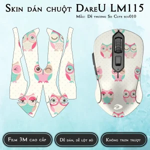 Skin dán chuột Dareu LM115 mẫu Dễ thương So Cute scu010
