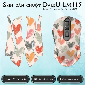 Skin dán chuột Dareu LM115 mẫu Dễ thương So Cute scu022