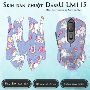 Skin dán chuột Dareu LM115 mẫu Dễ thương So Cute scu023