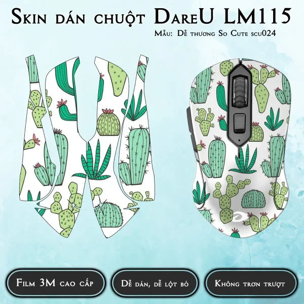Skin dán chuột Dareu LM115 mẫu Dễ thương So Cute scu024