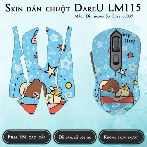 Skin dán chuột Dareu LM115 mẫu Dễ thương So Cute scu035