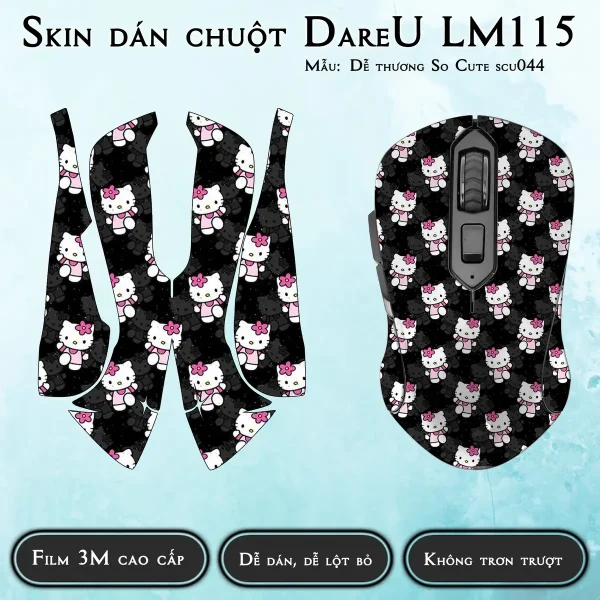 Skin dán chuột Dareu LM115 mẫu Dễ thương So Cute scu044