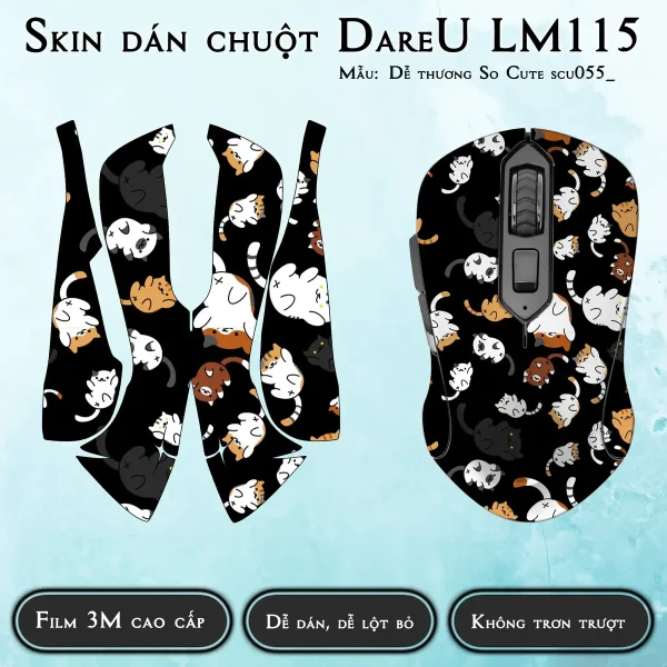 Skin dán chuột Dareu LM115 mẫu Dễ thương So Cute scu055_