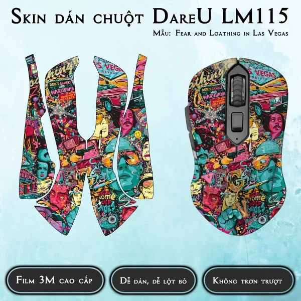 Skin dán chuột Dareu LM115 mẫu Fear and Loathing in Las Vegas