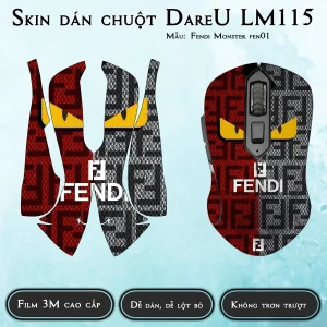 Skin dán chuột Dareu LM115 mẫu Fendi Monster fen01