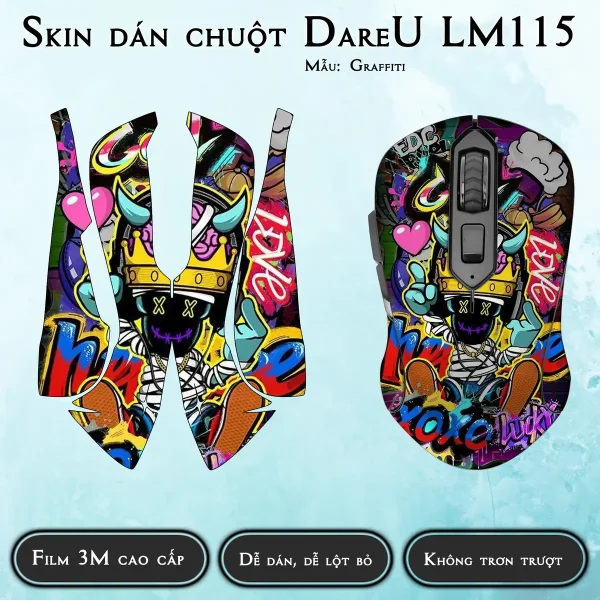 Skin dán chuột Dareu LM115 mẫu Graffiti