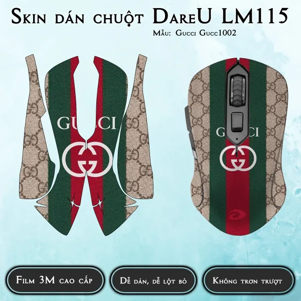 Skin dán chuột Dareu LM115 mẫu Gucci Gucc1002