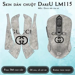 Skin dán chuột Dareu LM115 mẫu Gucci nền vân đá