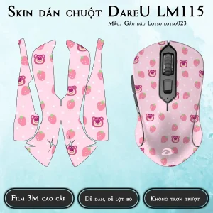 Skin dán chuột Dareu LM115 mẫu Gấu dâu Lotso lotso023