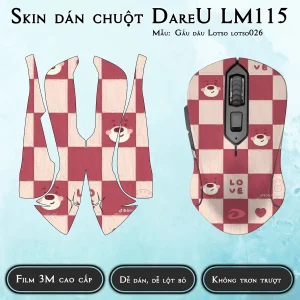 Skin dán chuột Dareu LM115 mẫu Gấu dâu Lotso lotso026
