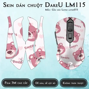 Skin dán chuột Dareu LM115 mẫu Gấu dâu Lotso lotso033