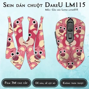 Skin dán chuột Dareu LM115 mẫu Gấu dâu Lotso lotso035