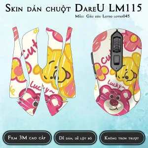 Skin dán chuột Dareu LM115 mẫu Gấu dâu Lotso lotso045