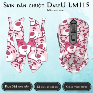 Skin dán chuột Dareu LM115 mẫu gấu hồng