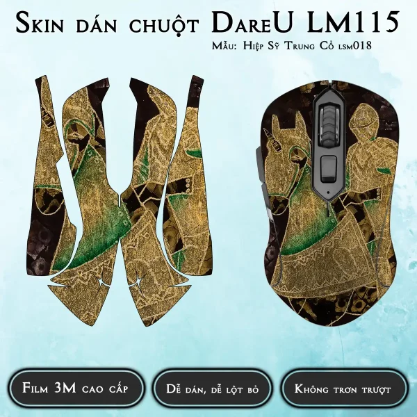 Skin dán chuột Dareu LM115 mẫu Hiệp Sỹ Trung Cổ lsm018