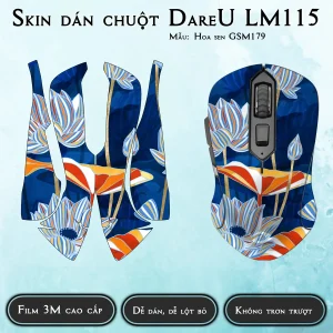 Skin dán chuột Dareu LM115 mẫu Hoa sen GSM179