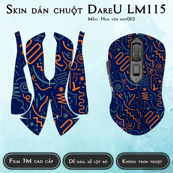Skin dán chuột Dareu LM115 mẫu Hoa văn hov002