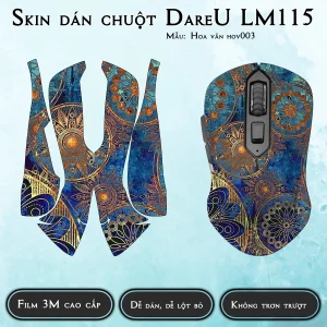 Skin dán chuột Dareu LM115 mẫu Hoa văn hov003