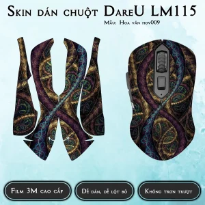 Skin dán chuột Dareu LM115 mẫu Hoa văn hov009