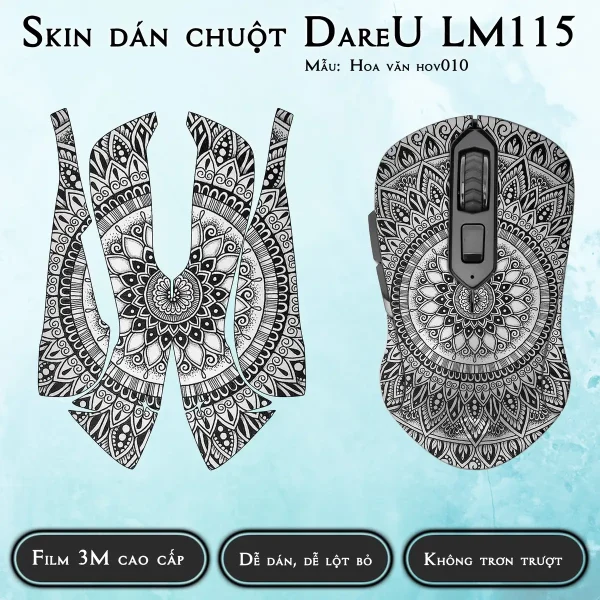 Skin dán chuột Dareu LM115 mẫu Hoa văn hov010