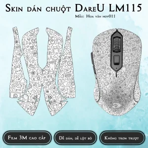 Skin dán chuột Dareu LM115 mẫu Hoa văn hov011