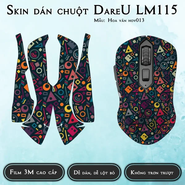 Skin dán chuột Dareu LM115 mẫu Hoa văn hov013