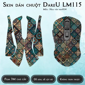 Skin dán chuột Dareu LM115 mẫu Hoa văn hov014