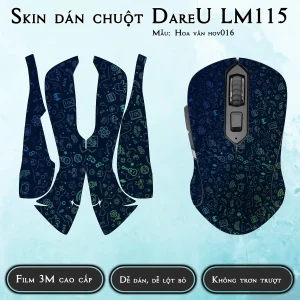 Skin dán chuột Dareu LM115 mẫu Hoa văn hov016