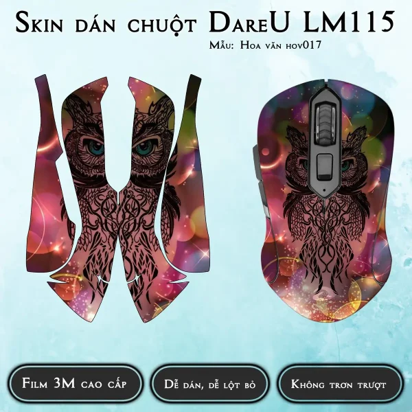 Skin dán chuột Dareu LM115 mẫu Hoa văn hov017