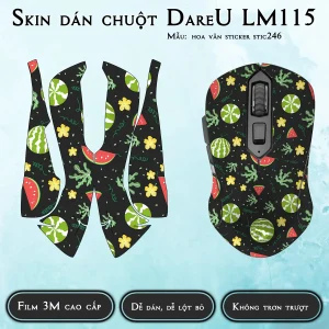 Skin dán chuột Dareu LM115 mẫu hoa văn sticker stic246