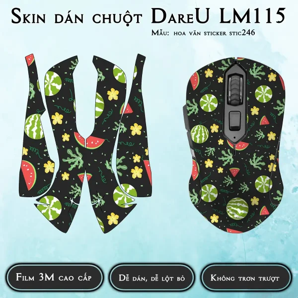 Skin dán chuột Dareu LM115 mẫu hoa văn sticker stic246
