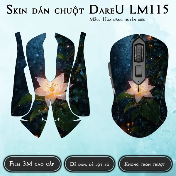 Skin dán chuột Dareu LM115 mẫu Hoa đăng huyền diệu