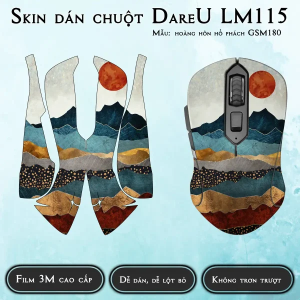 Skin dán chuột Dareu LM115 mẫu hoàng hôn hổ phách GSM180