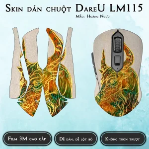 Skin dán chuột Dareu LM115 mẫu Hoàng Ngưu