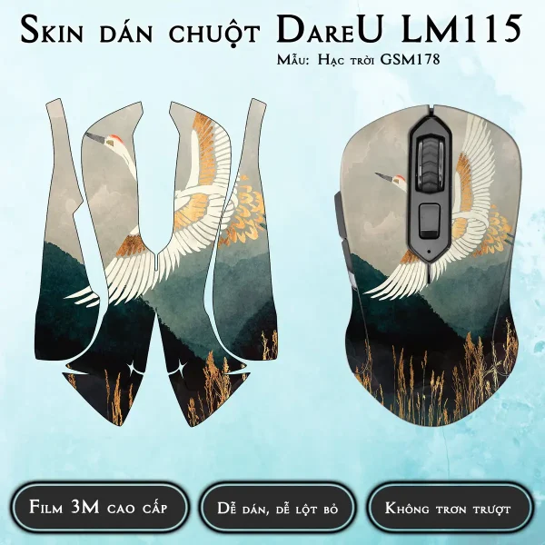 Skin dán chuột Dareu LM115 mẫu Hạc trời GSM178