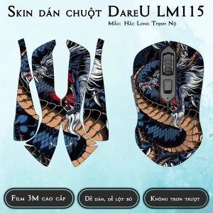 Skin dán chuột Dareu LM115 mẫu Hắc Long Thịnh Nộ
