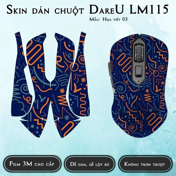 Skin dán chuột Dareu LM115 mẫu Họa tiết 03